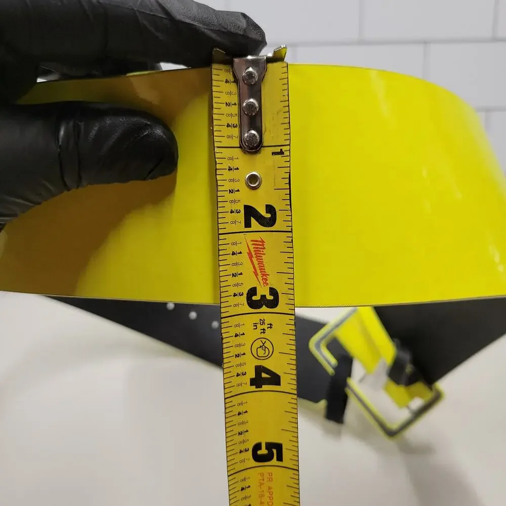 Women Neon Yellow Wide Waist Belt Size 1X Adjustable Statement Fashion Belt Y2K